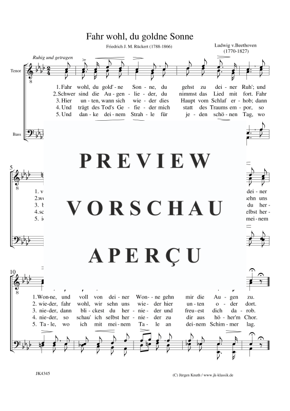Produktbild zu: Fahr wohl, du goldne SonneLudwig van Beethoven
