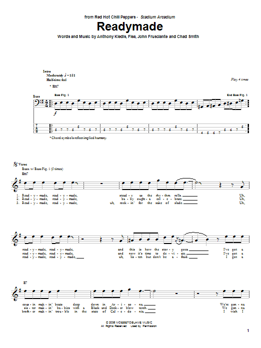 Produktgalerie: Seite 1 von 1 Readymade, Red Hot Chili Peppers, E-Bass