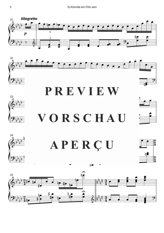 Produktgalerie: Seite 7 von 9 Es Könnte ein Film sein, , Klavier Solo
