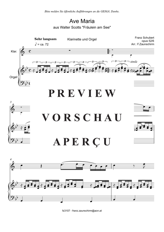 gallery: Ave Maria , , (Klarinette in B + Orgel)