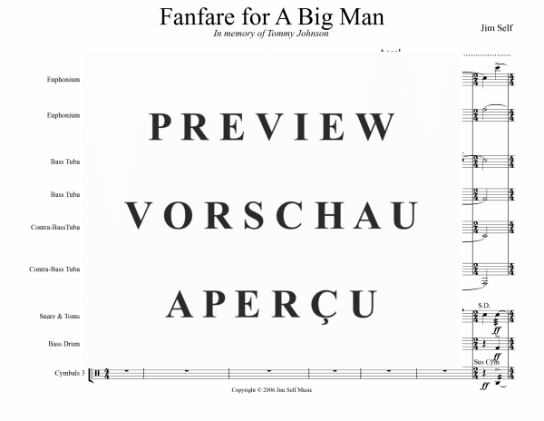 Produktgalerie: Seite 3 von 11 Fanfare for a Big Man, , (Tuba Ensemble EETTTT + Percussion)