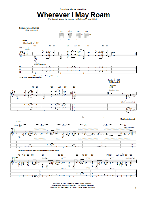 Produktgalerie: Seite 1 von 1 Wherever I May Roam, Metallica, Gitarre