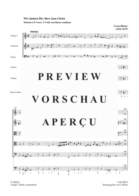 gallery: Wir danken Dir, Herr Jesu Christ, , (Gemischtes Ensemble Doppelchor, Streicher und BC)