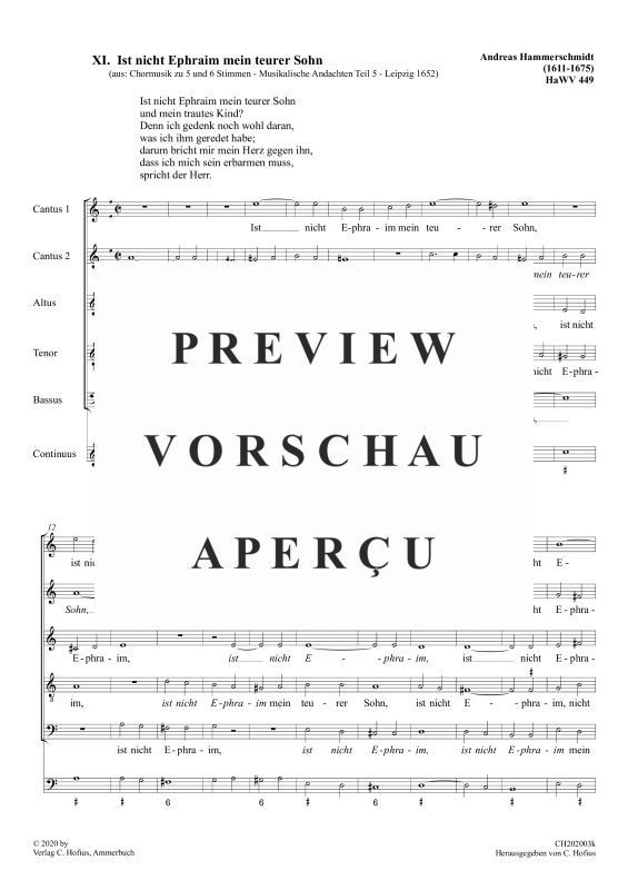 gallery: Ist nicht Ephraim mein treuer Freund, , (Gemischter Chor 6-stimmig)