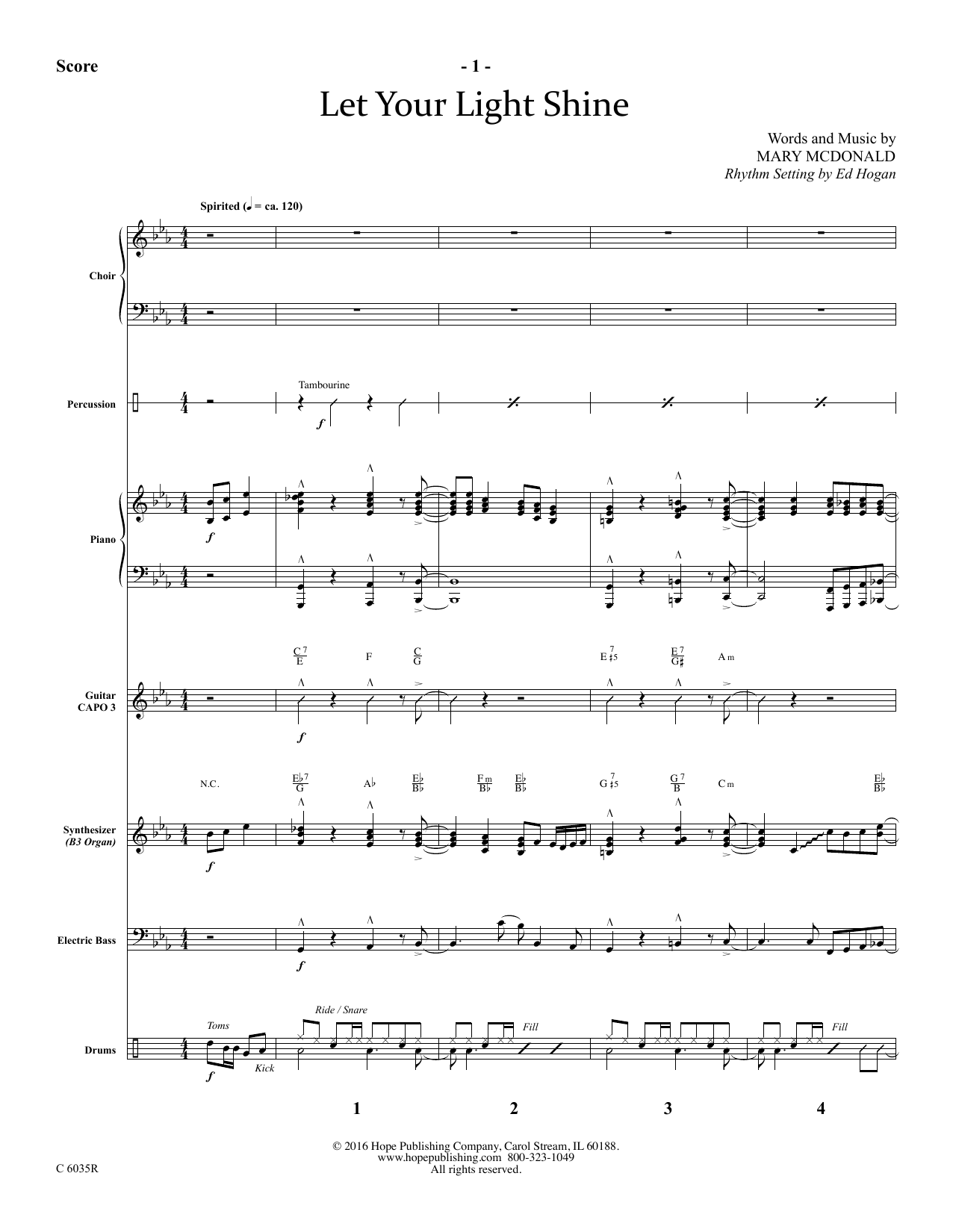 Produktbild zu: Let Your Light Shine - Full Score