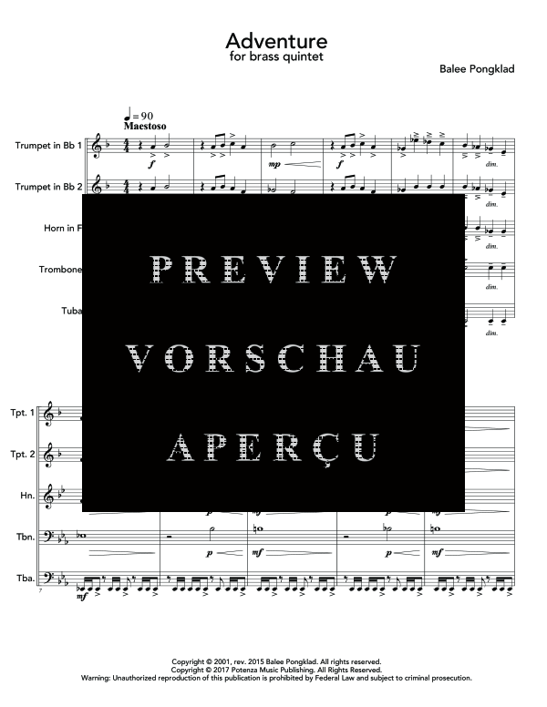 Produktgalerie: Seite 5 von 11 Adventure, , (Blechbläser Quintett)