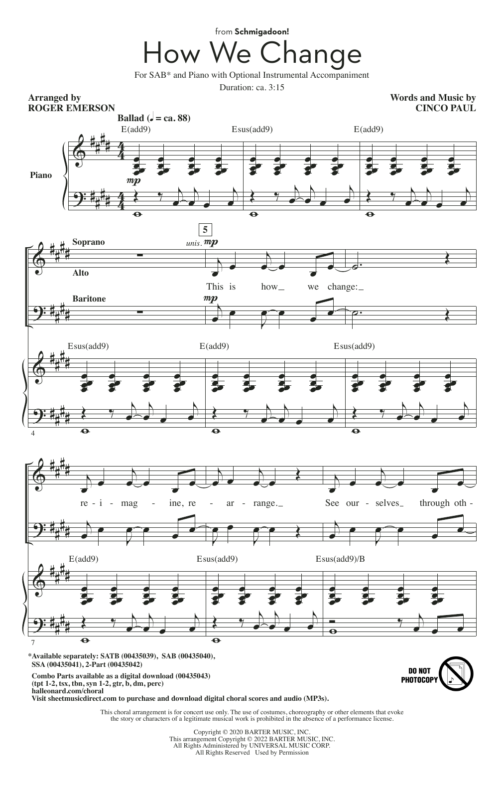 Produktbild zu: How We Change (Schmigadoon Finale) (from Schmigadoon!) (arr. Roger Emerson)