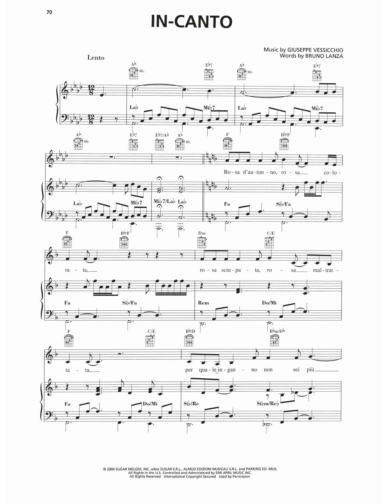 Produktgalerie: Seite 1 von 1 In-Canto, Andrea Bocelli, Gesang, Gitarre, Klavier