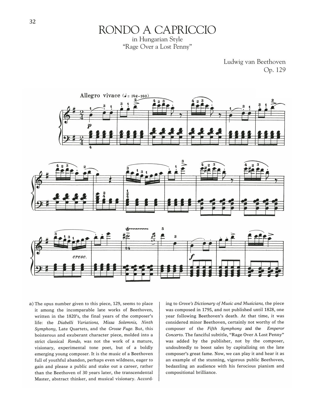Product gallery: Page 1 of 1 Rondo A Capriccio In Hungarian Style, Op. 129, Ludwig Van Beethoven