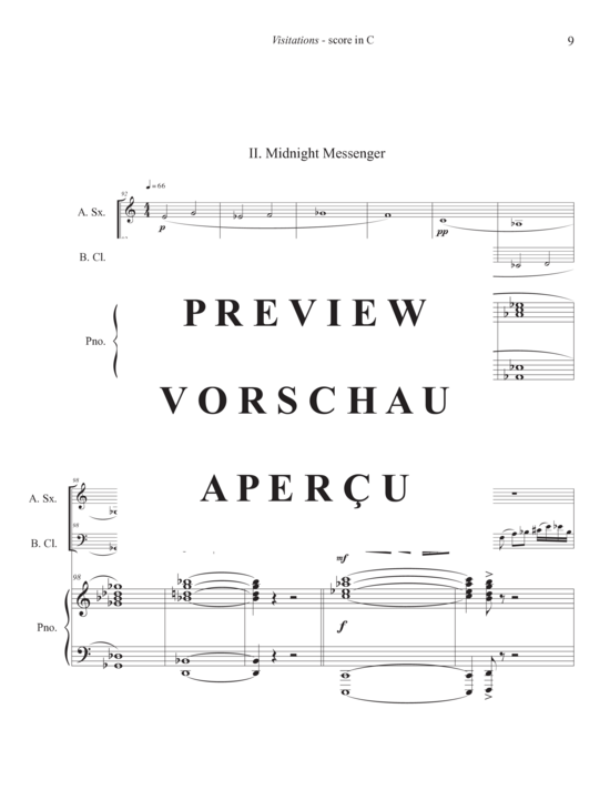 Product gallery: Page 13 of 21 Visitations from the Dark , , (alto saxophone, bass clarinet and piano)