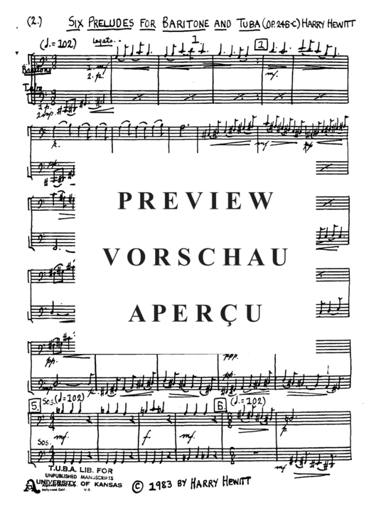 Produktgalerie: Seite 4 von 14 6 Preludes , , (Tuba Duett für Euphonium + Tuba)