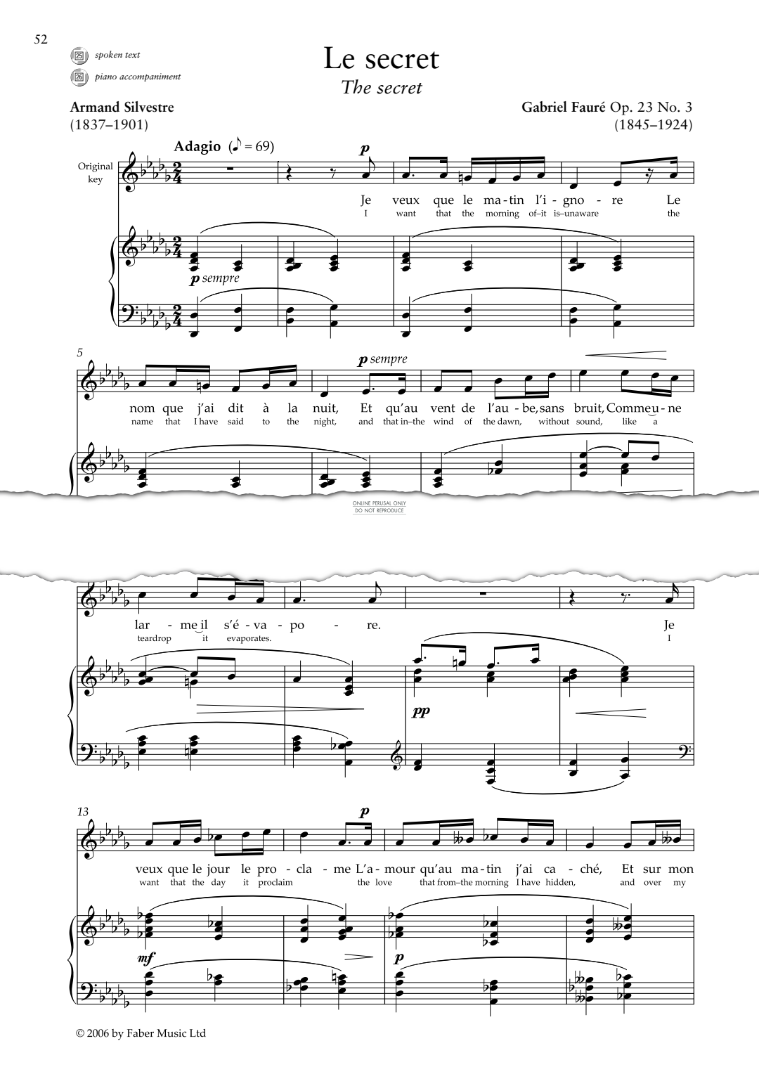 Produktbild zu: Le Secret (Op.23 No.3)