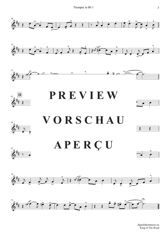 Produktgalerie: Seite 10 von 20 King Of The Road , Miller, Roger, (Trompeten Trio + Klavier)