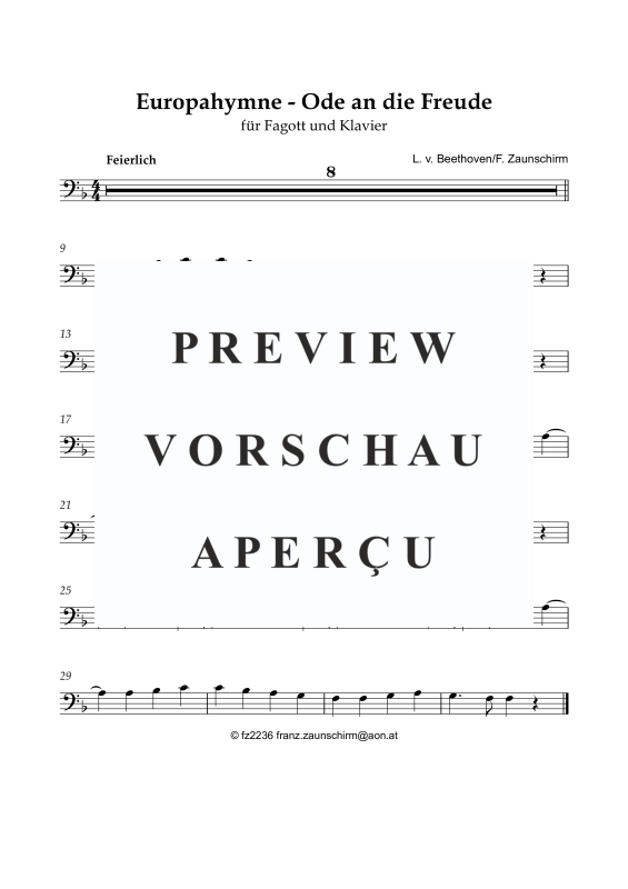 Product gallery: Page 5 of 8 Europhymne - Ode an die Freude, , Bassoon and Piano
