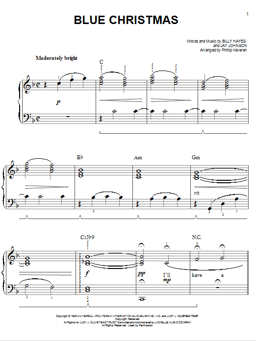 Product gallery: Page 1 of 1 Blue Christmas (arr. Phillip Keveren), Elvis Presley