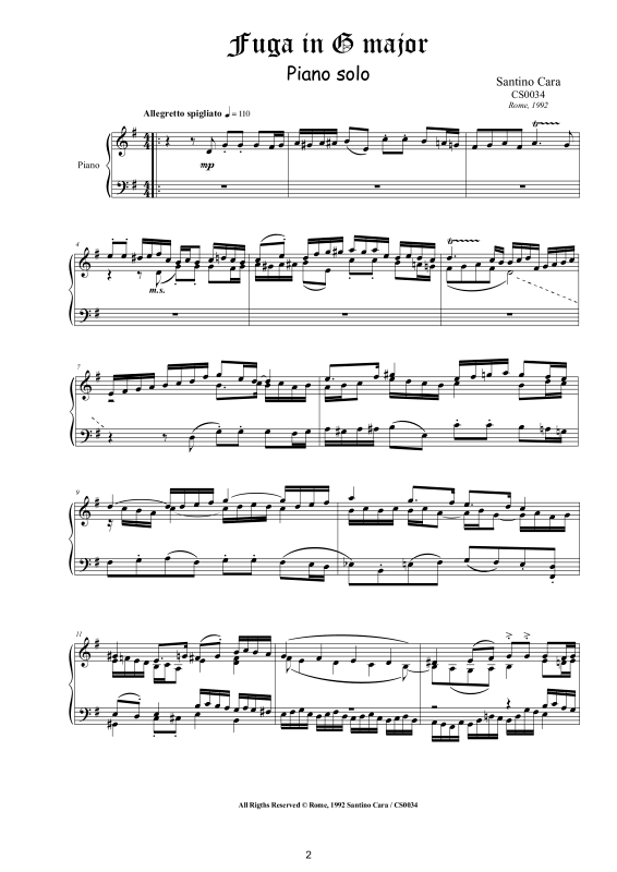Produktgalerie: Seite 1 von 6 Fuge in G-Dur, , Klavier Solo