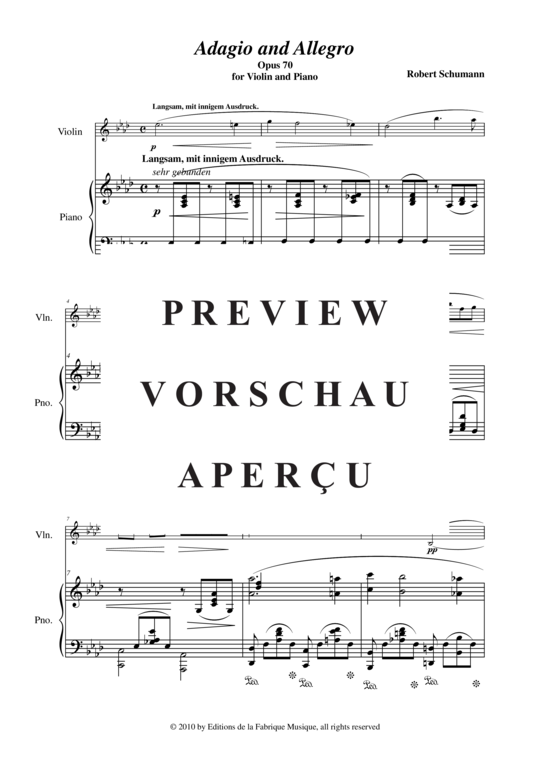 Product gallery: Page 3 of 21 Adagio et Allegro, Opus 70 , , (violin + piano)