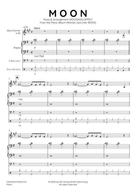Produktgalerie: Seite 1 von 11 Moon, , Bass Klarinette und Klavier - E-Bass und Drum Set optional
