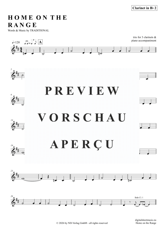 gallery: Home On The Range, American Folk Song, (Klarinetten Trio + Klavier)