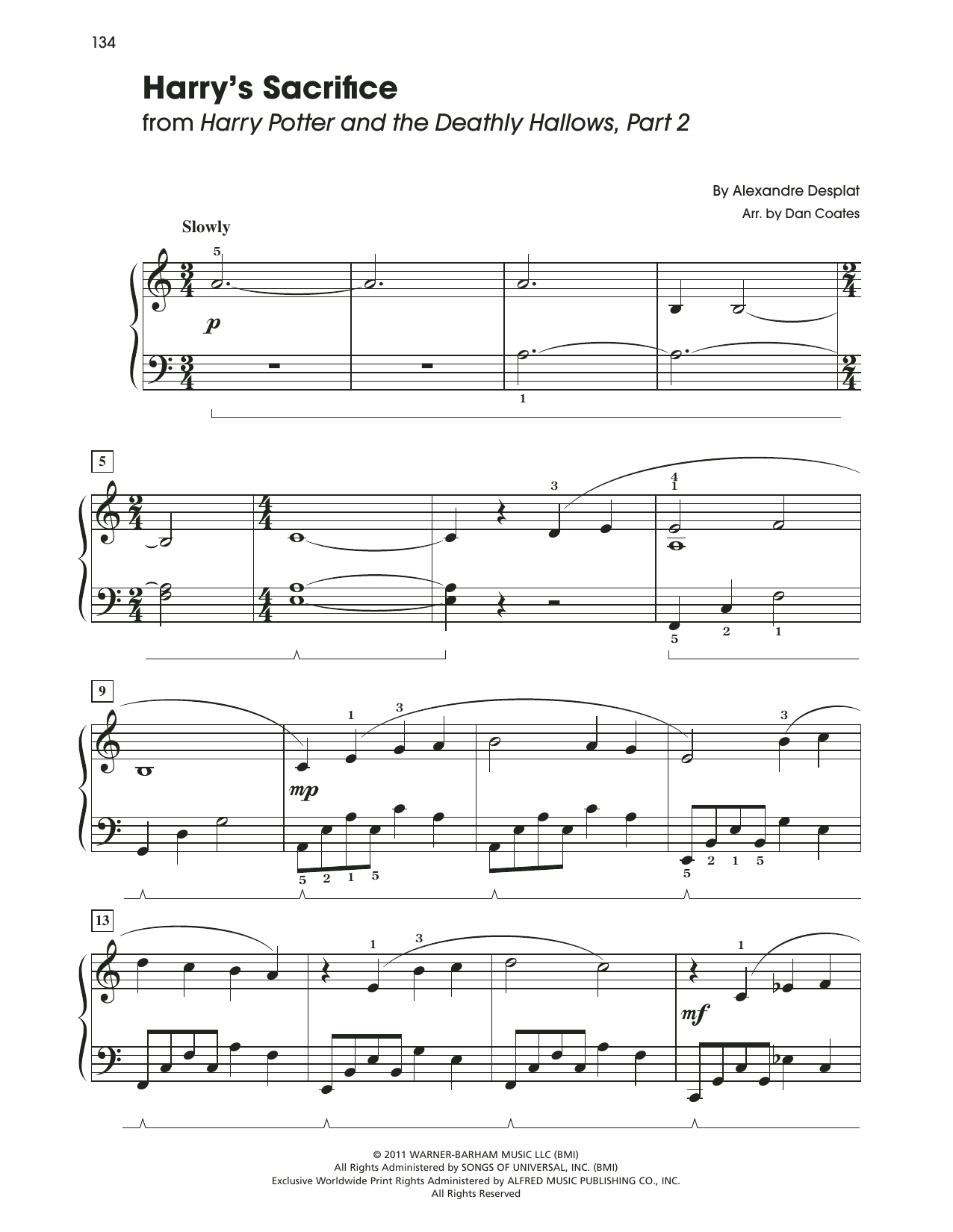 Product picture to: Harry's Sacrifice (from Harry Potter) (arr. Dan Coates)