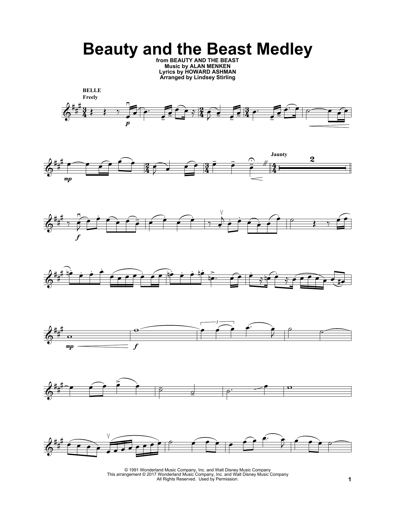 Product gallery: Page 1 of 1 Beauty and the Beast Medley, Lindsey Stirling