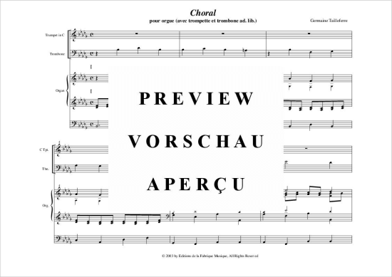 Product gallery: Page 3 of 11 Choral , , (trumpet in C, trombone + organ)