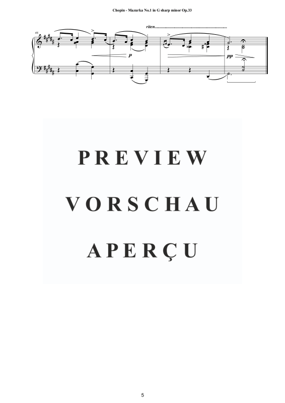 Produktgalerie: Seite 6 von 11 4 Mazurkas Op.33 für Klavier - Vollständige Partituren, , Klavier Solo