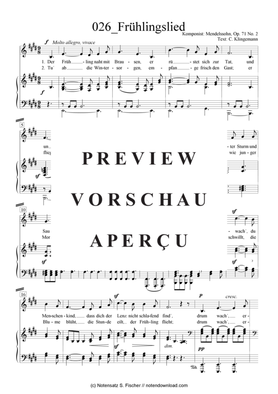 Product gallery: Page 2 of 5 Frühlingslied , , Piano and Voice