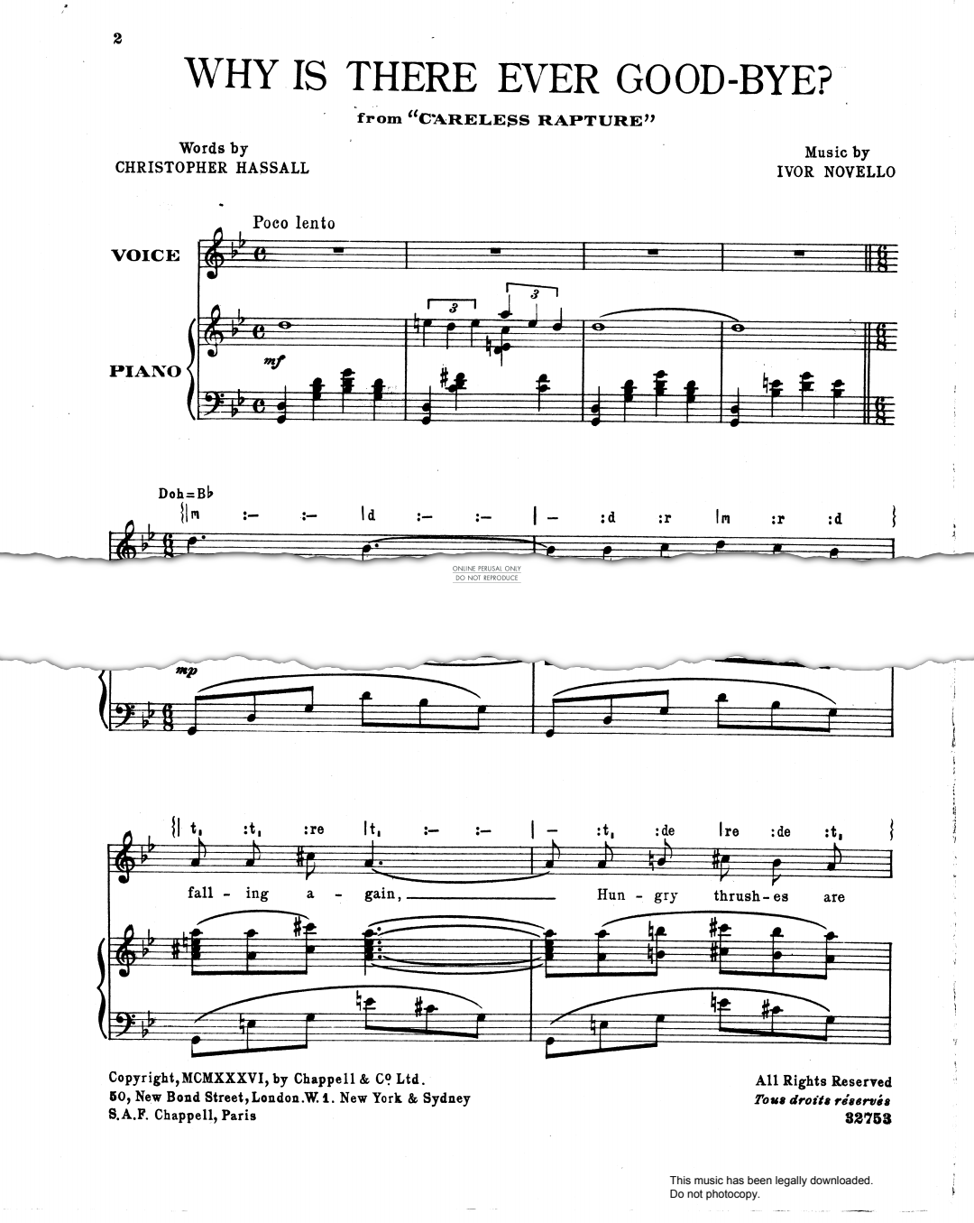 Produktbild zu: Why Is There Ever Good-Bye? (from 'Careless Rapture')