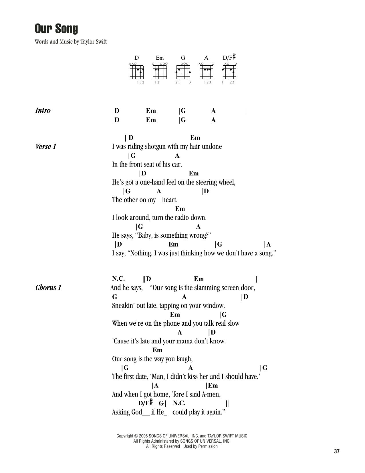 Produktbild zu: Our Song