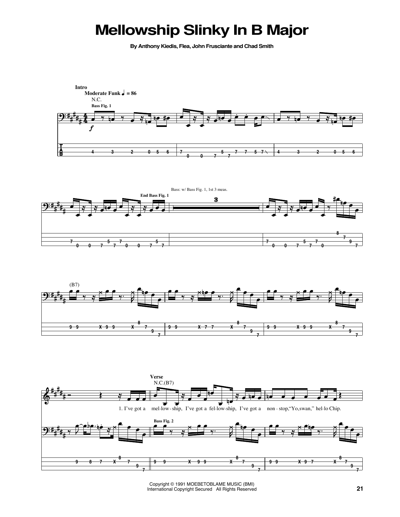 Produktgalerie: Seite 1 von 1 Mellowship Slinky In B Major, Red Hot Chili Peppers, E-Bass