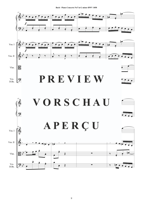 Produktgalerie: Seite 10 von 11 Klavierkonzert Nr. 7 g-Moll BWV 1058, , Klavier und Streichorchester