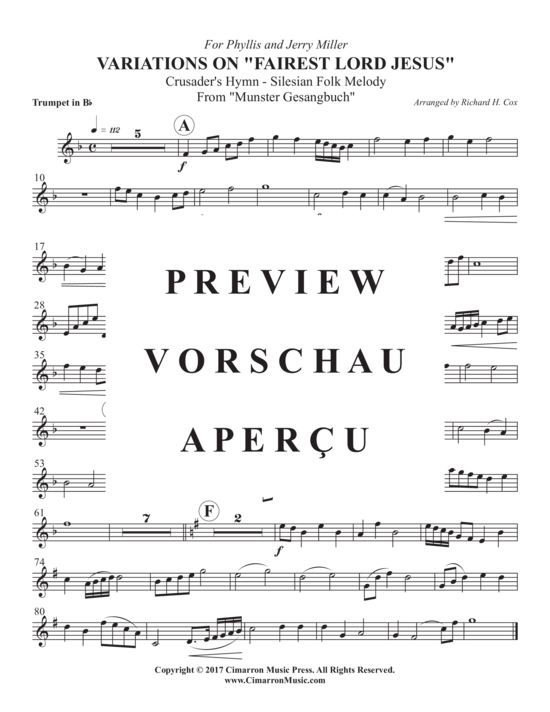 Product gallery: Page 8 of 9 Variations on Fairest Lord Jesus , , (trumpet in Bb, flugelhorn + piano)