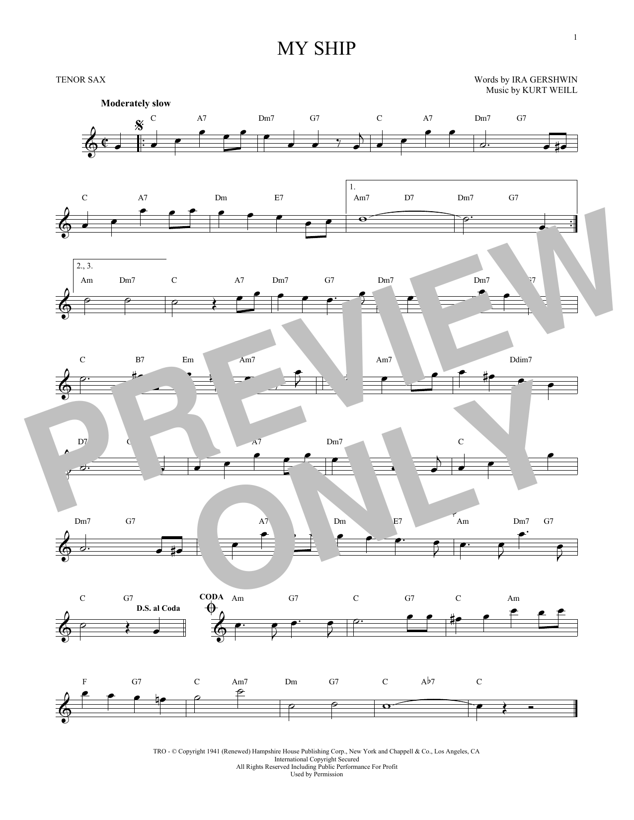 Product gallery: Page 1 of 1 My Ship, Kurt Weill