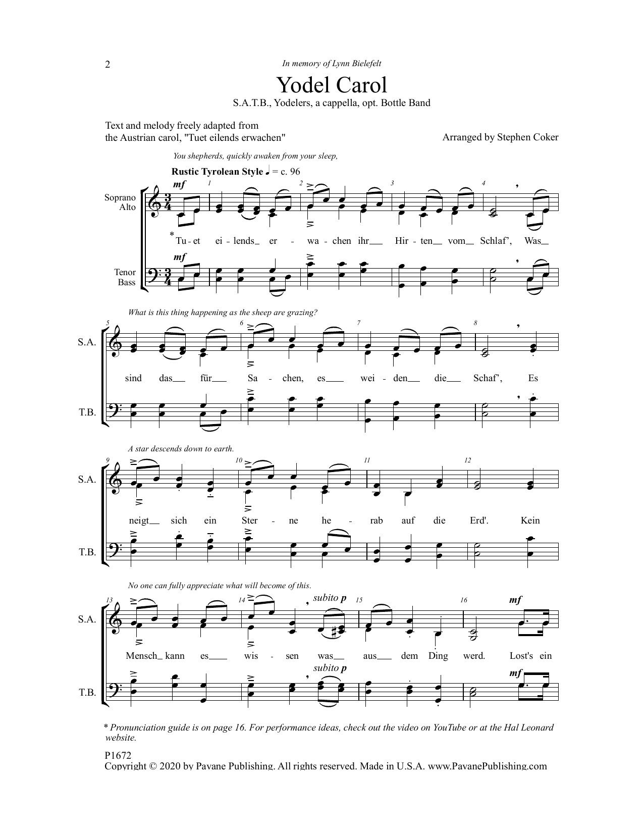 Product gallery: Page 1 of 1 Yodel Carol, Stephen Coker