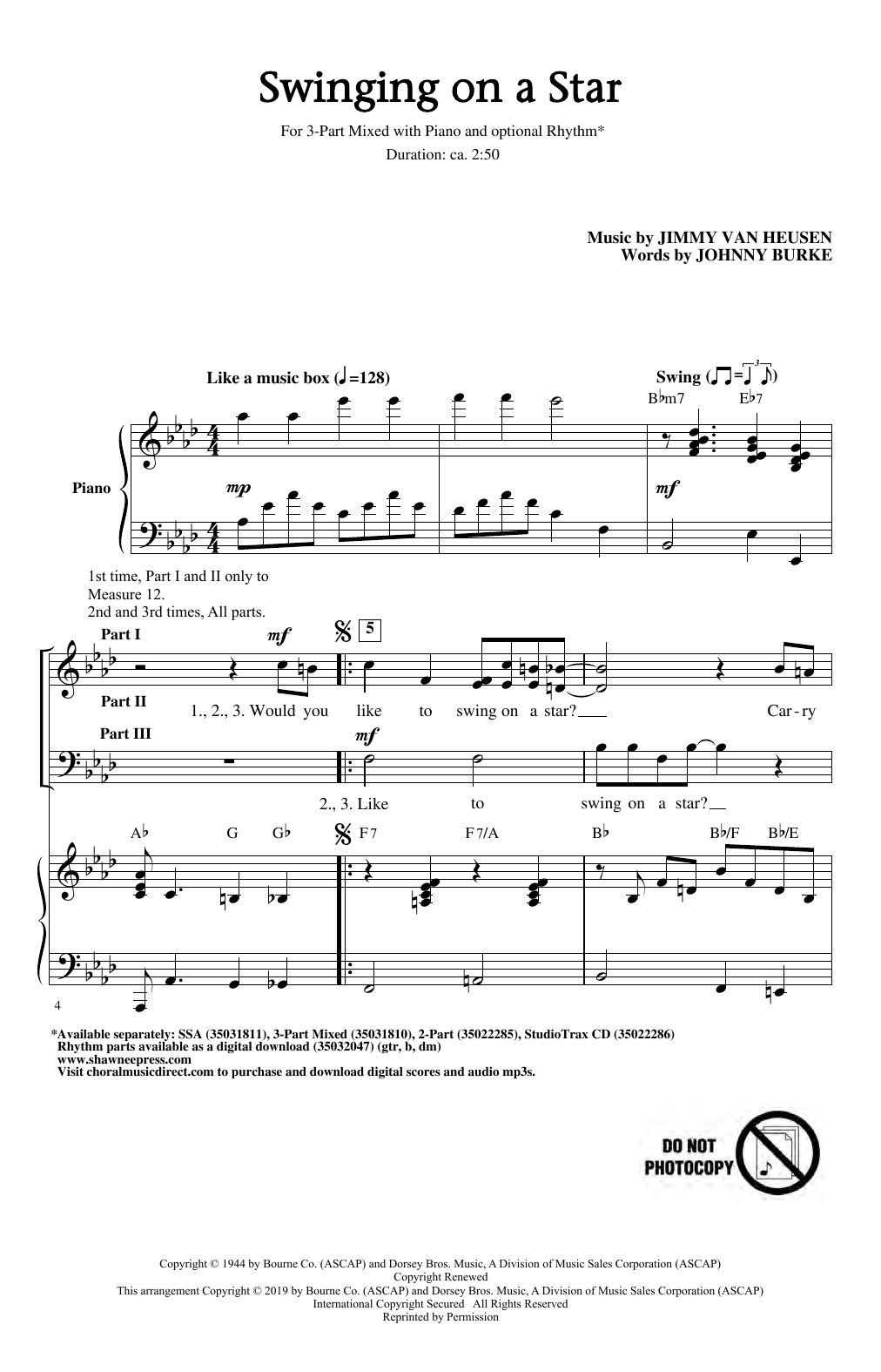 Produktbild zu: Swinging on a Star (arr. Greg Gilpin)