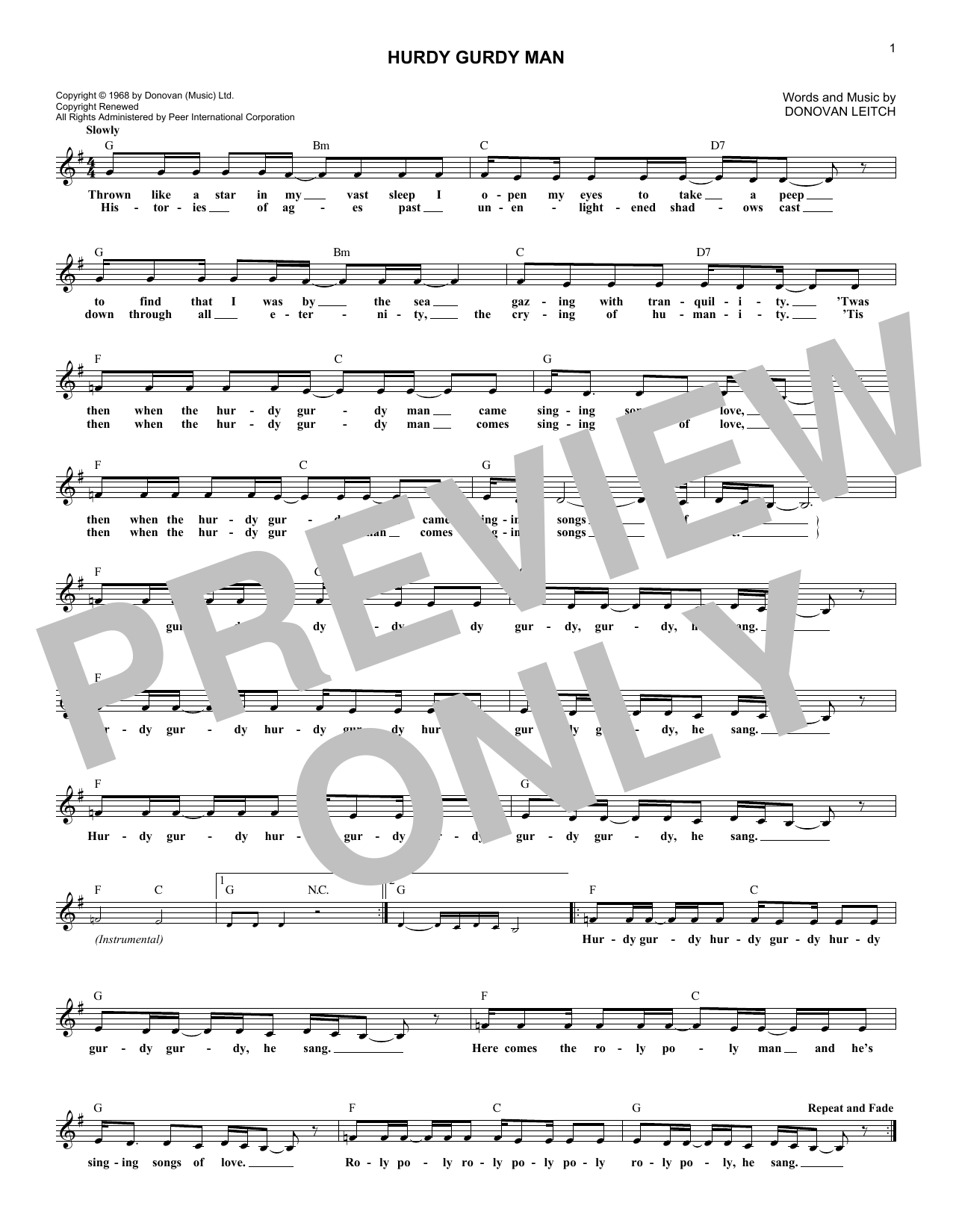 Product picture to:  Hurdy Gurdy Man - Donovan