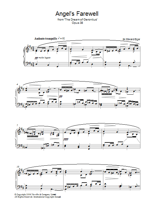 Product gallery: Page 1 of 1 Angel's Farewell From The Dream Of Gerontius Op.38, Edward Elgar