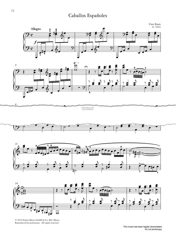 Produktgalerie: Seite 1 von 1 Caballos Españoles, Uwe Korn, Klavier