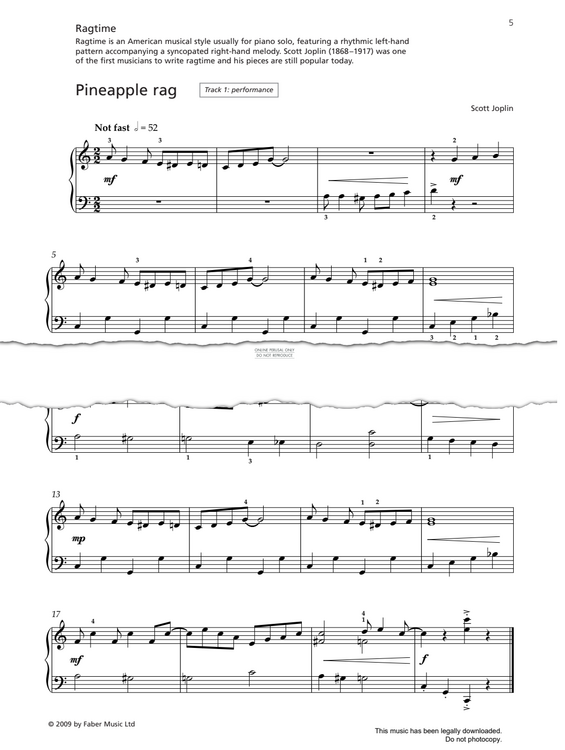 Produktgalerie: Seite 1 von 1 Pineapple Rag, Scott Joplin, Klavier