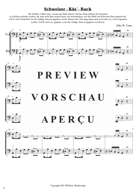 Produktgalerie: Seite 3 von 5 Schweizer-Käs´-Rock, , Cello und Kontrabass
