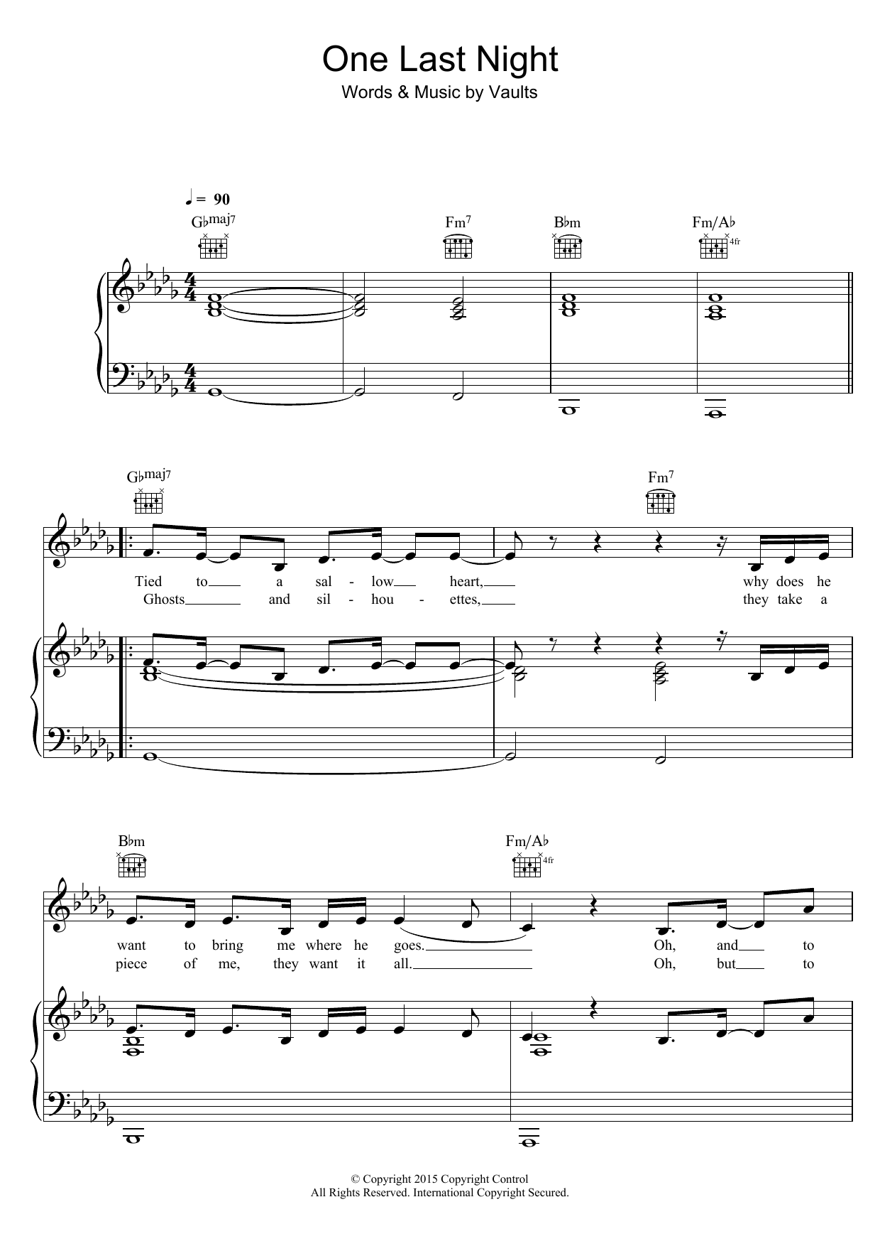 Produktbild zu: One Last Night (from 'Fifty Shades Of Grey')
