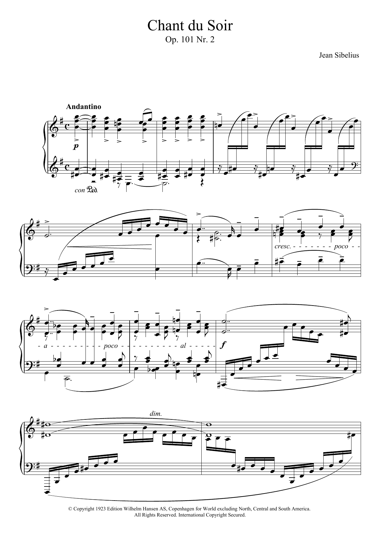 Product picture to: 5 Morceaux Romantiques, Op.101 - II. Chant Du Soir