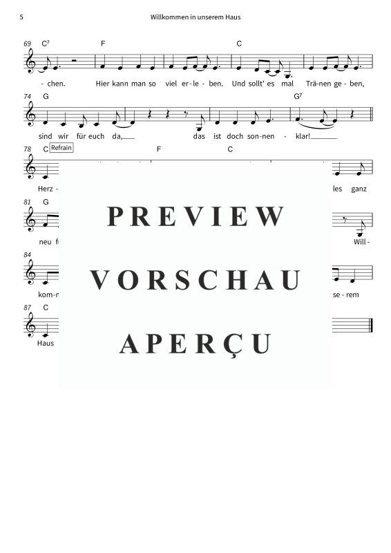 gallery: Willkommen in unserem Haus, Sonnenschein, Steffi, (Gesang & Akkorde - Leadsheet)