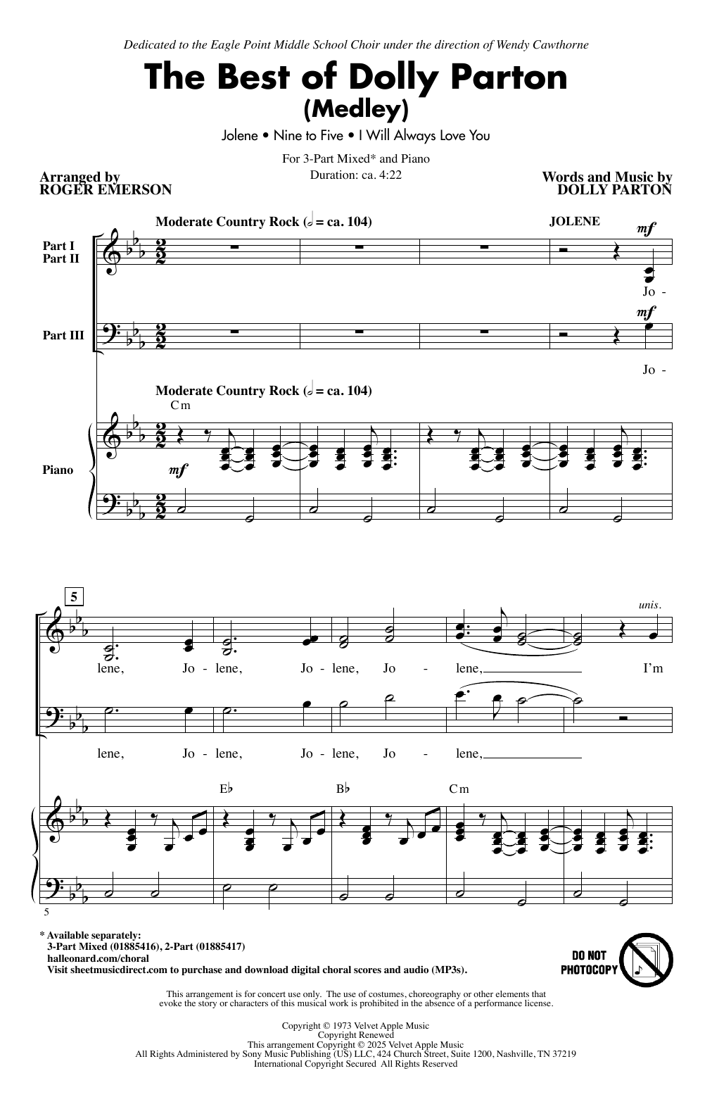 Produktgalerie: Seite 1 von 1 The Best Of Dolly Parton (Medley), Roger Emerson, Chor