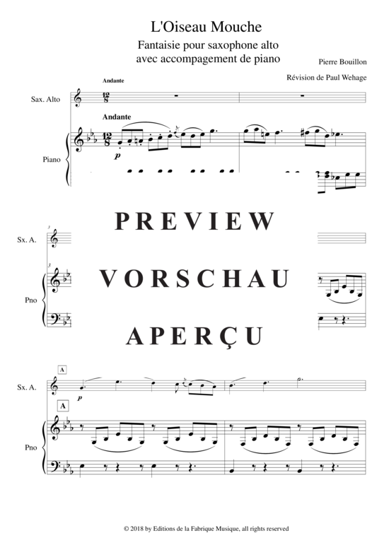 Product gallery: Page 3 of 21 L´Oiseau-Mouche , , (alto saxophone + piano)