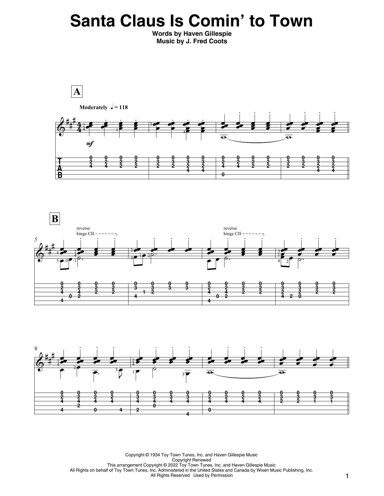 Product picture to: Santa Claus Is Comin' To Town (arr. David Jaggs)