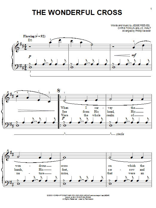 Produktbild zu: The Wonderful Cross (arr. Phillip Keveren)