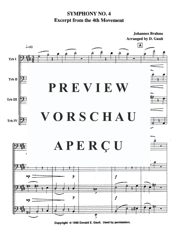 Produktgalerie: Seite 3 von 8 Sinfonie Nr. 4 – Ausschnitt aus dem 4. Satz, , Posaunen Quartett