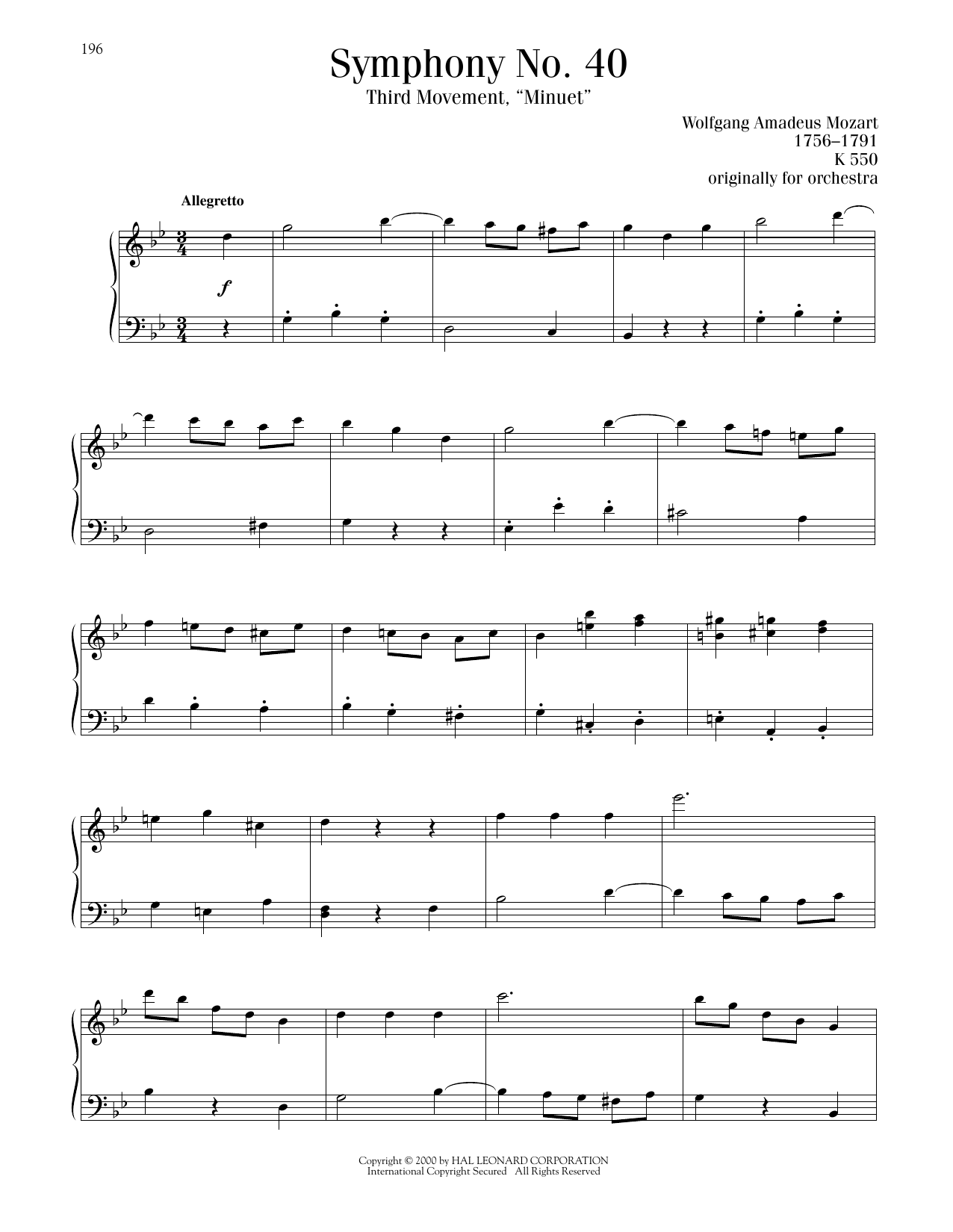 Produktbild zu: Symphony No. 40 In G Minor, Third Movement ("Minuet")